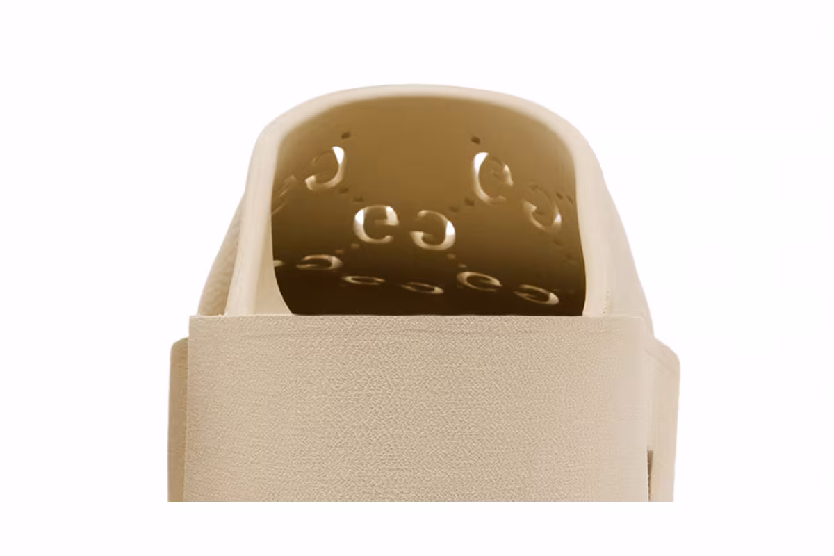 Gucci Women's Platform Perforated G Sandal White Rubber, view 8