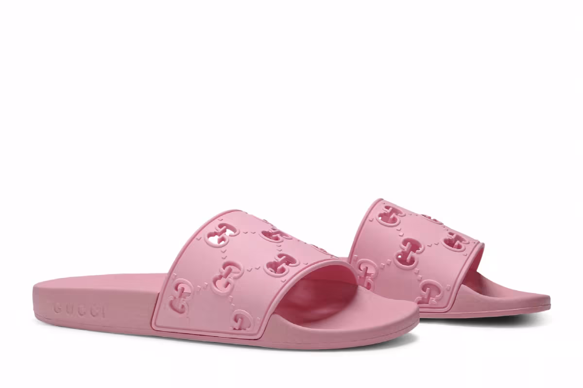 Gucci Women's GG Slide Rubber Pink, view 9