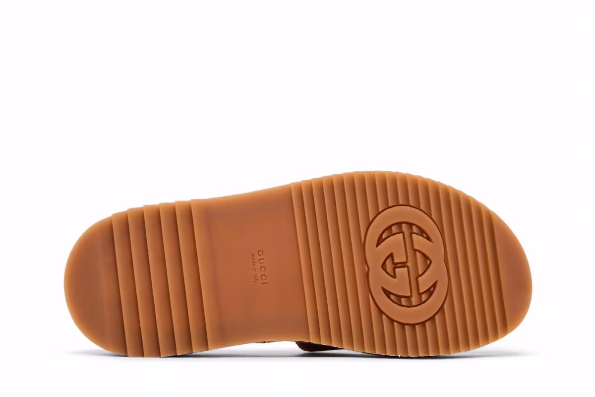Gucci Women's GG Slide Sandal Monogram - Beige Brick Red, view 5