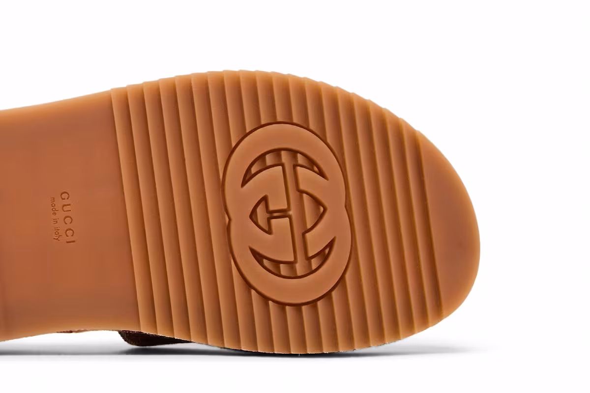 Gucci Women's GG Slide Sandal Monogram - Beige Brick Red, view 6