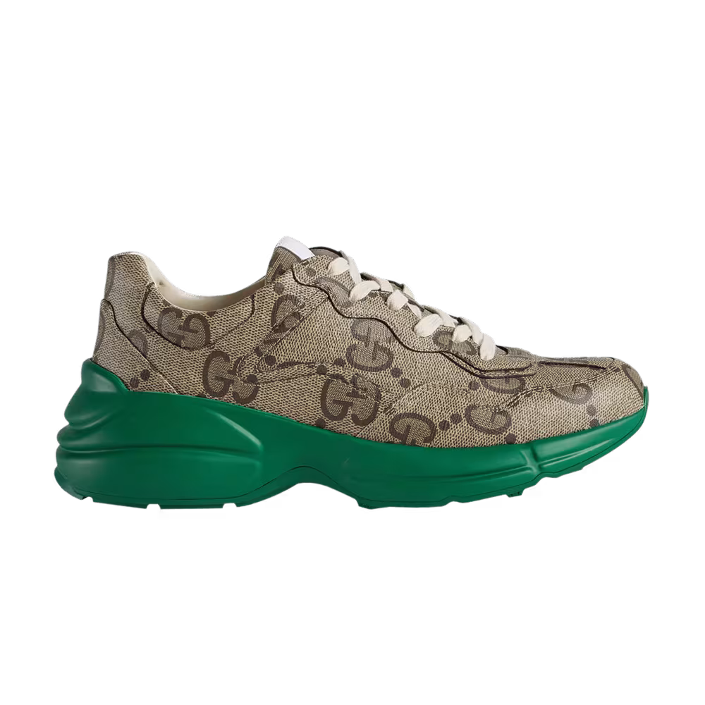 Gucci 100 Rhyton Beige Green Monogram