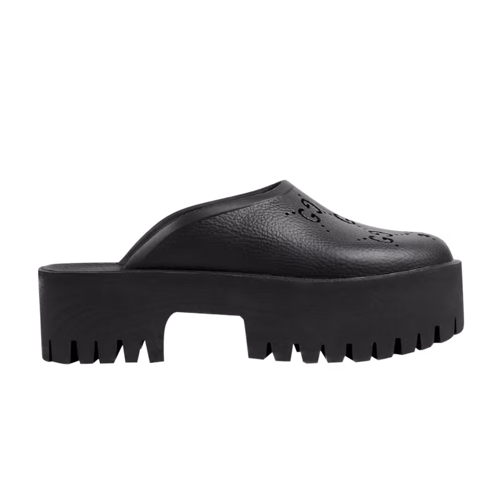 Gucci Women's Platform Perforated G Sandal Black