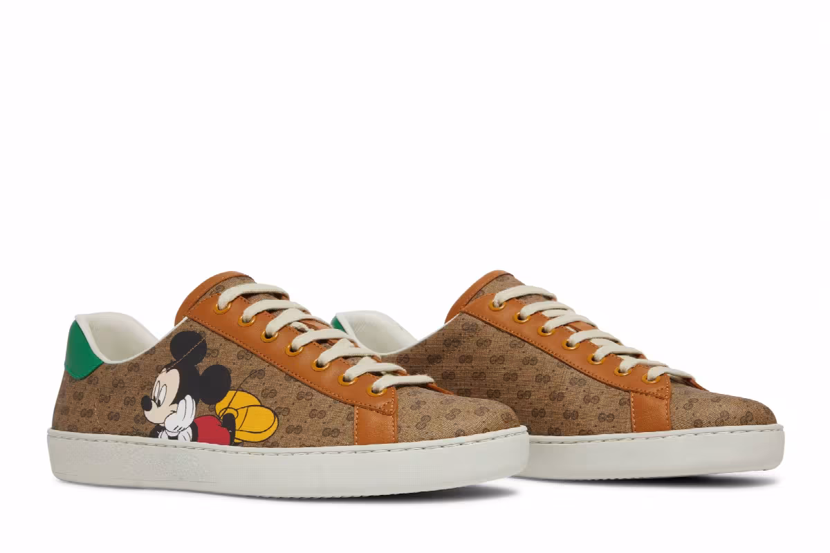 Disney x Gucci Ace Low Mickey Mouse - Beige, view 9