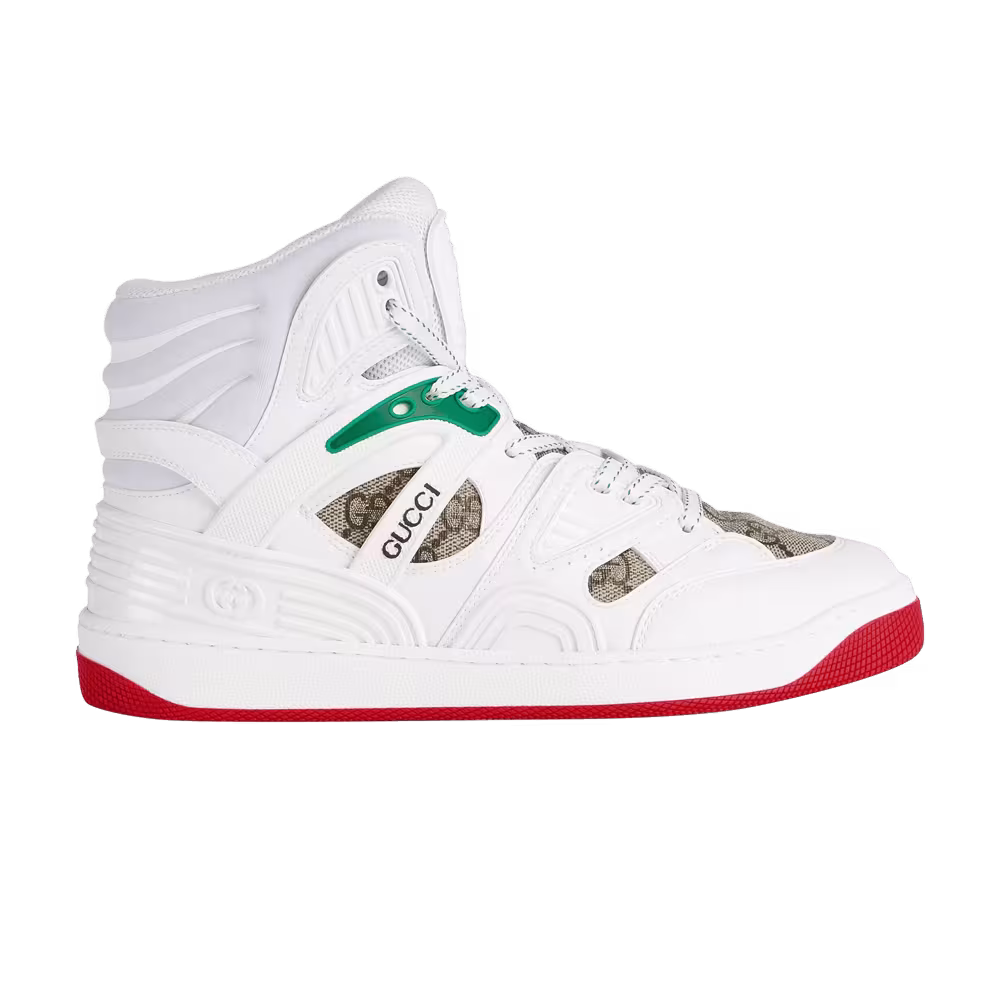 Gucci Women's Basket Sneaker High White Demetra Red