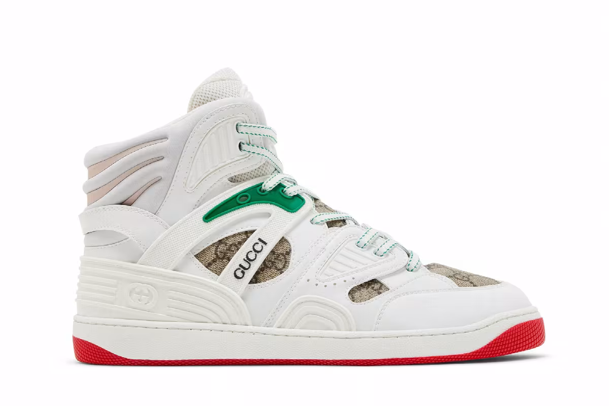 Gucci Basket High White Demetra Red, view 2