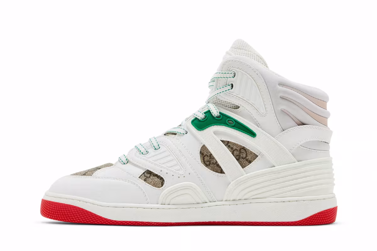 Gucci Basket High White Demetra Red, view 4