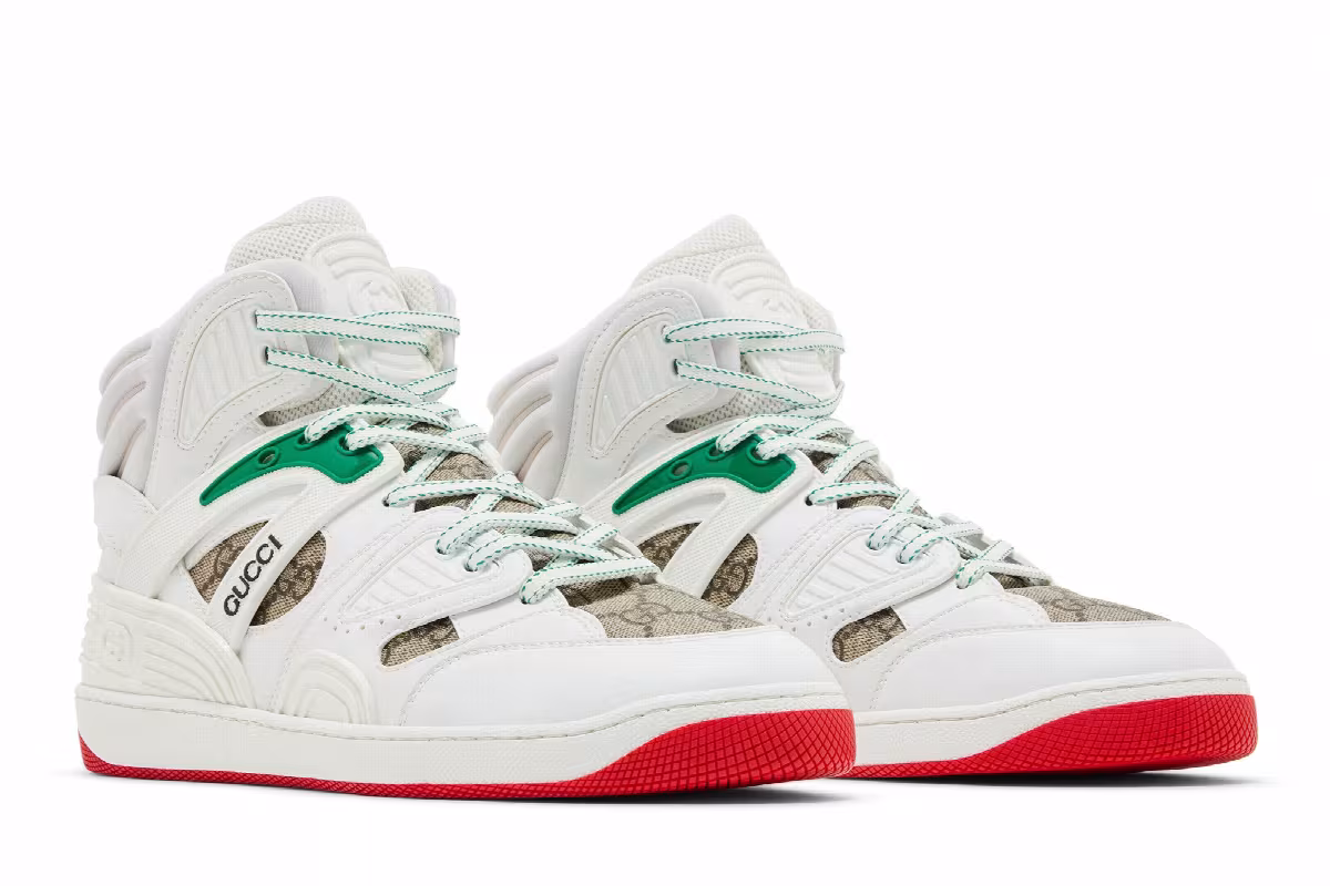Gucci Basket High White Demetra Red, view 9
