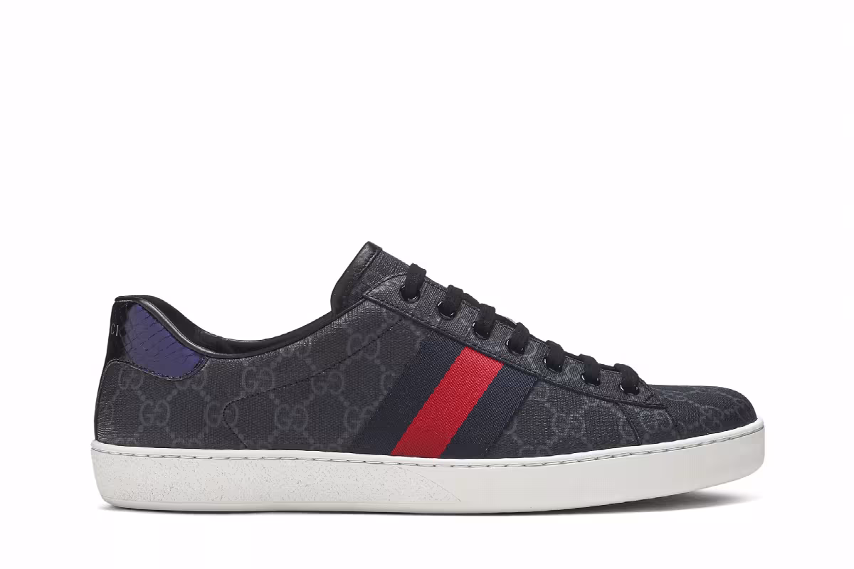 Gucci Ace GG Supreme Black Grey, view 2