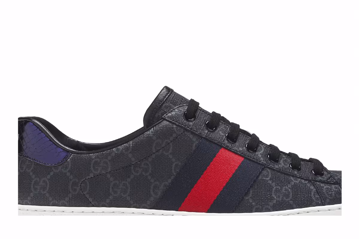 Gucci Ace GG Supreme Black Grey, view 3
