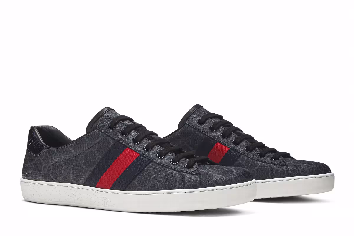 Gucci Ace GG Supreme Black Grey, view 9