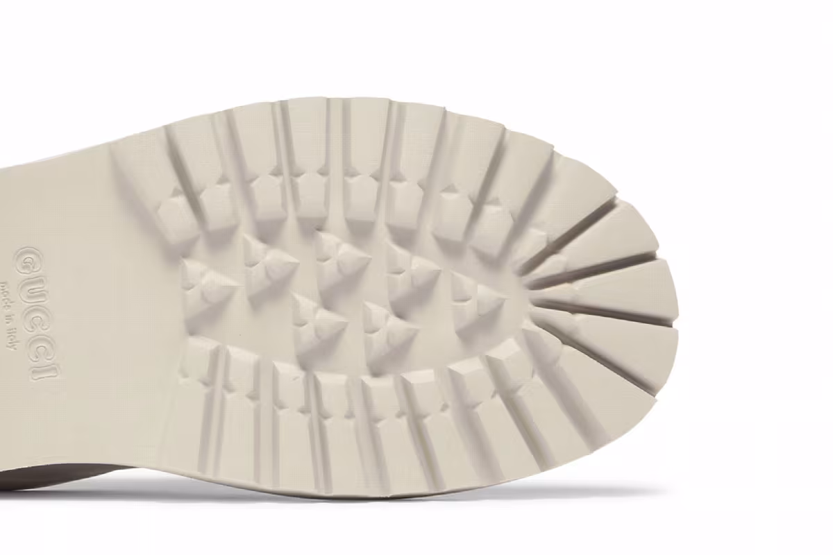 Gucci Slip On Sandal Cut Out Monogram - Mystic White, view 6