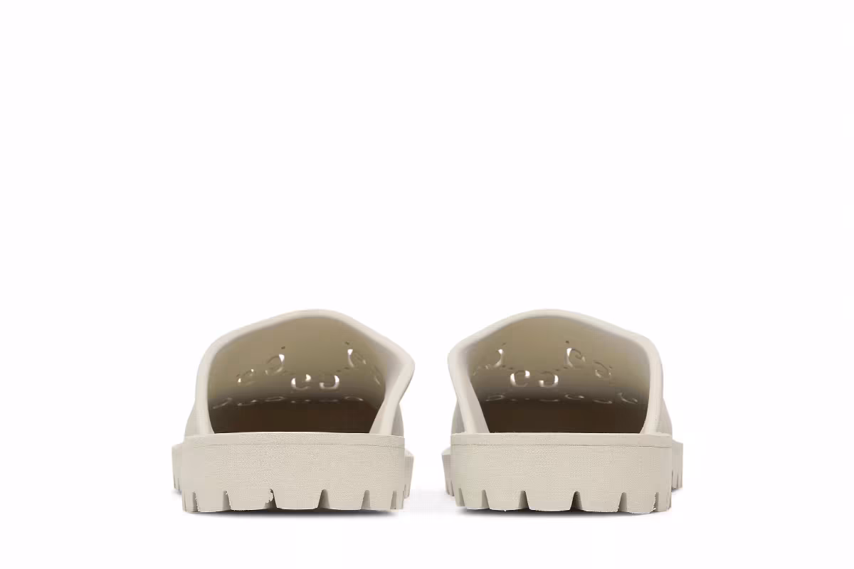 Gucci Slip On Sandal Cut Out Monogram - Mystic White, view 7
