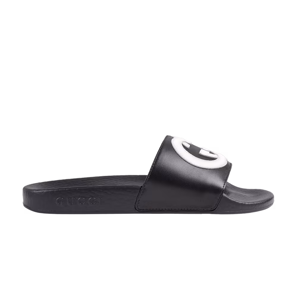 Gucci Slide Kids Interlocking G - Black White