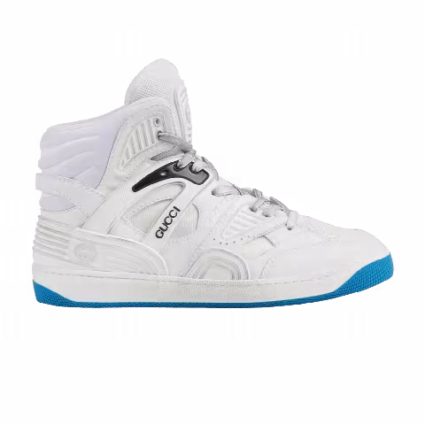 Gucci Wmns Basket High Sneaker 'White Blue'
