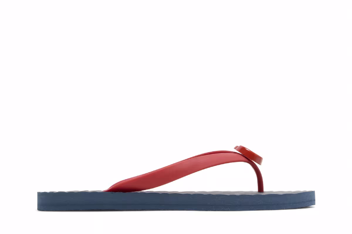 Gucci Thong Sandal Blue Chevron Red Resin, view 2