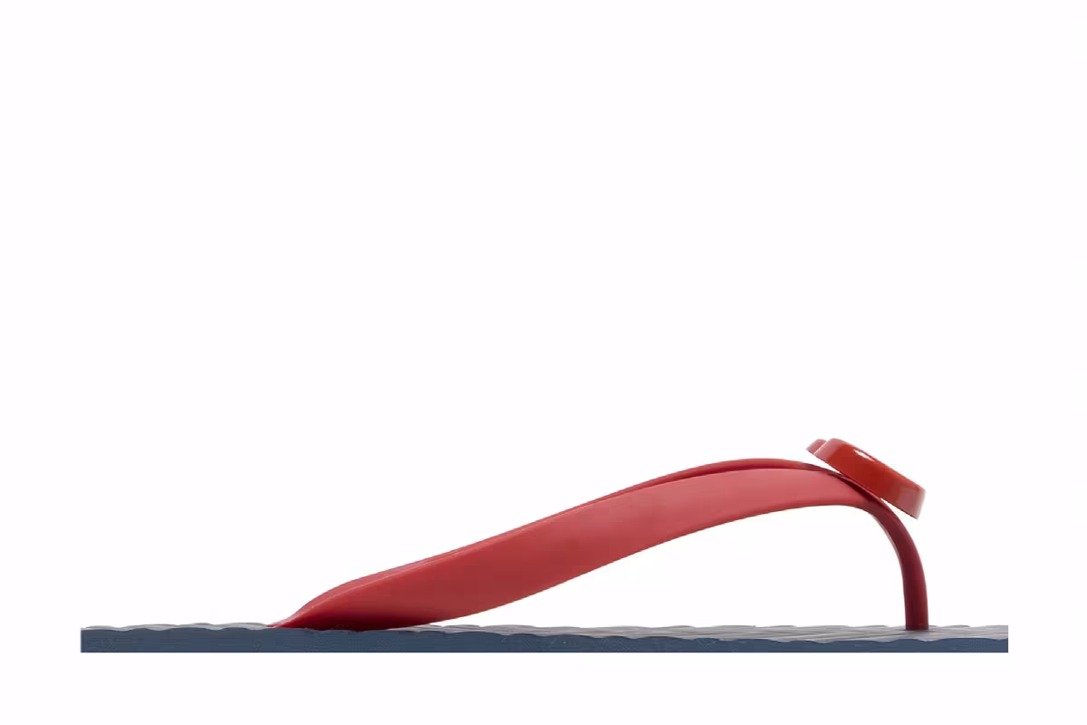 Gucci Thong Sandal Blue Chevron Red Resin, view 3