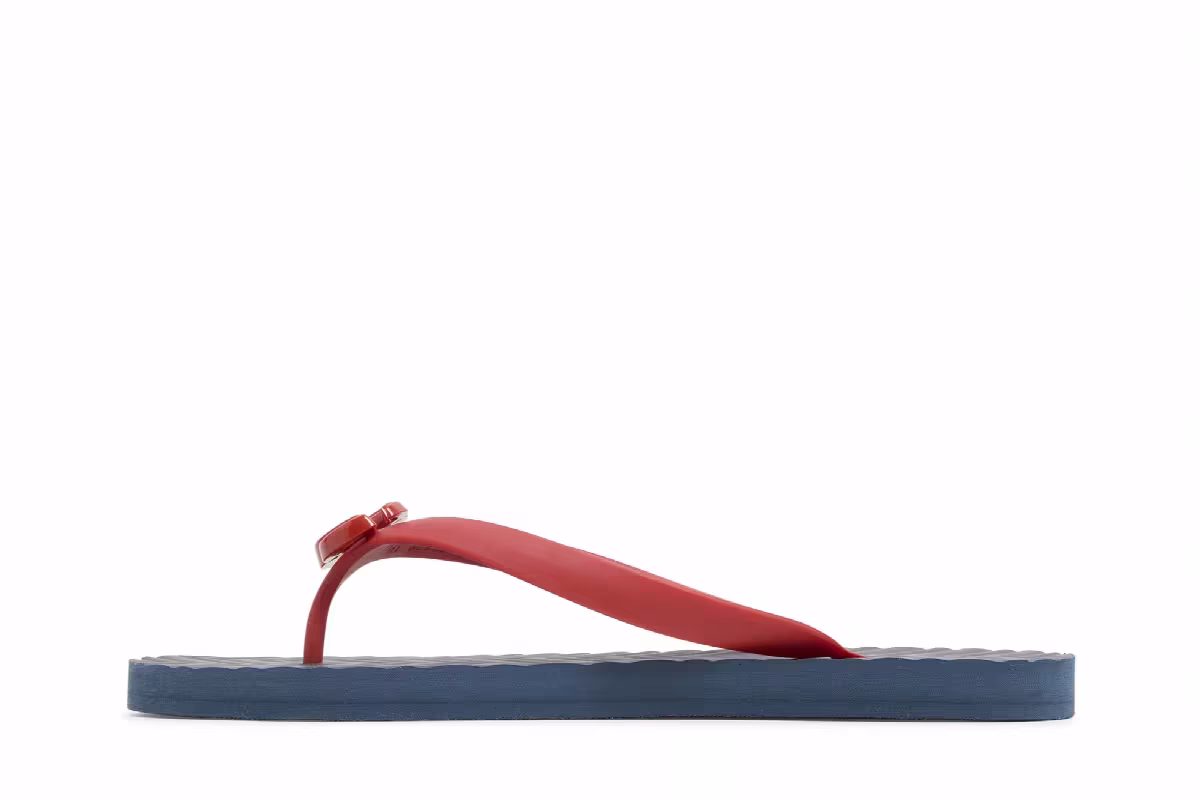 Gucci Thong Sandal Blue Chevron Red Resin, view 4