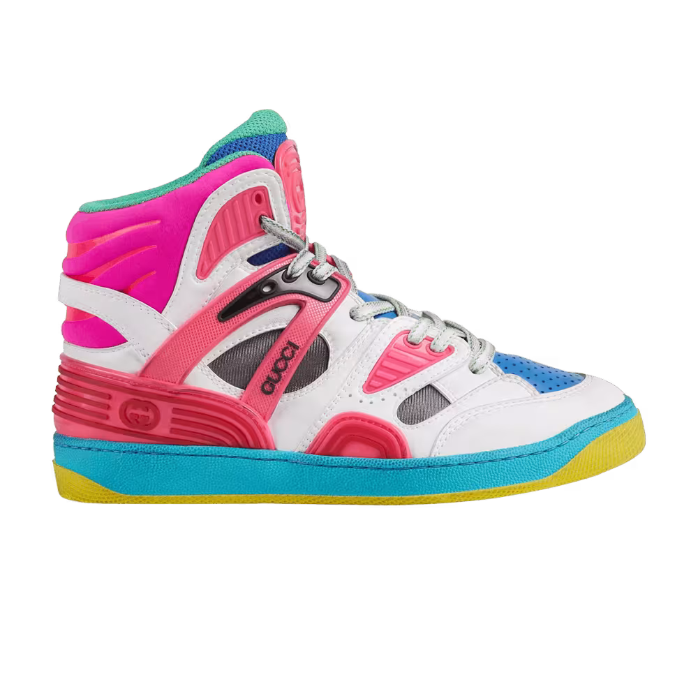 Gucci Women's Basket High White Pink Blue