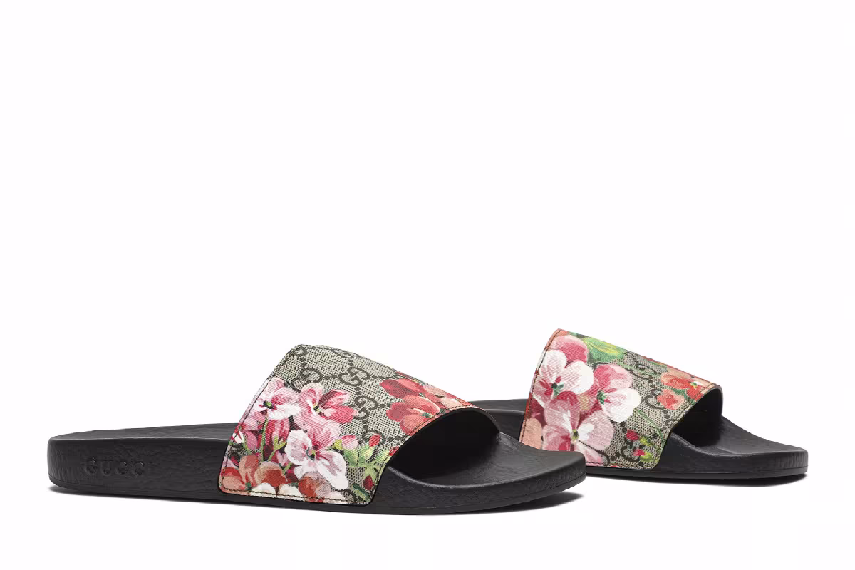 Gucci Women's GG Supreme Slide Blooms, view 9