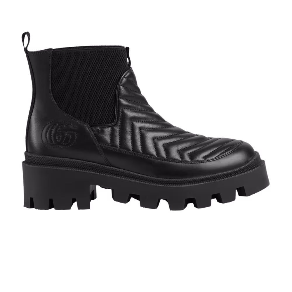 Gucci Women's Matelassé Chelsea Boot Triple Black