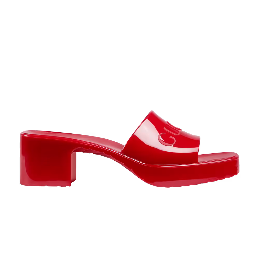 Gucci Women's 60mm Slide Sandal Hibiscus Red