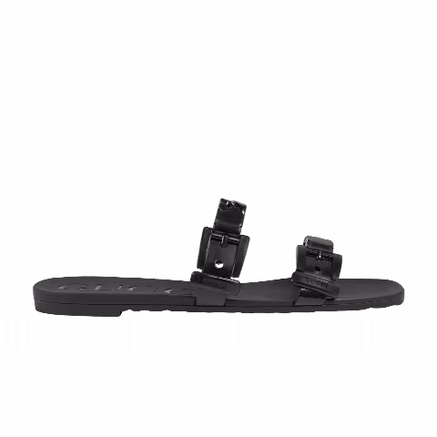 Gucci Wmns Rubber Slide 'Black Rubber Chain'