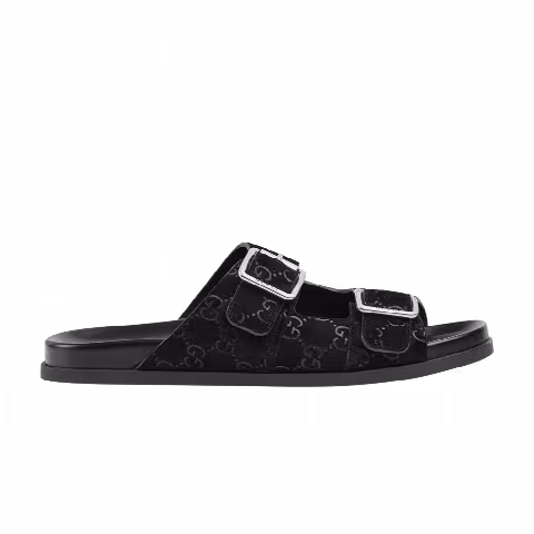 Gucci Slide Sandal 'GG Suede - Black'