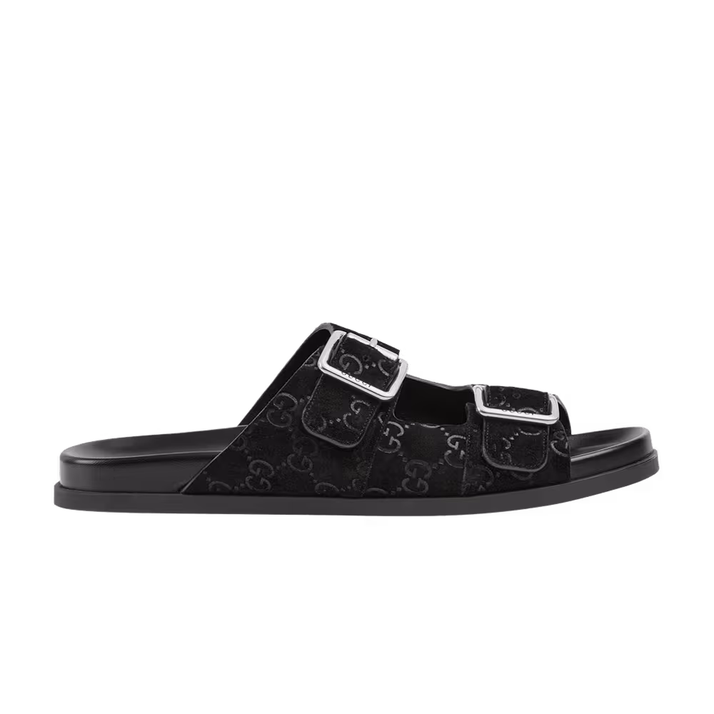 Gucci Slide Sandal GG Suede - Black
