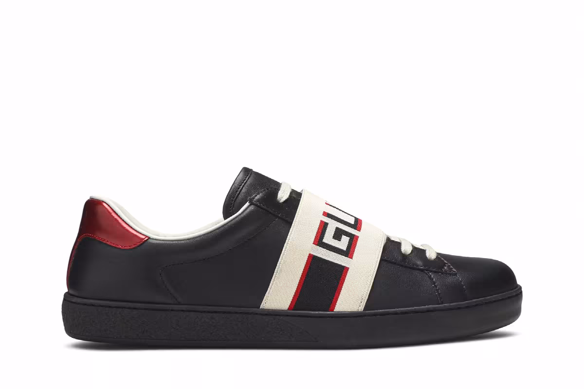 Gucci Ace Stripe Leather Black, view 2
