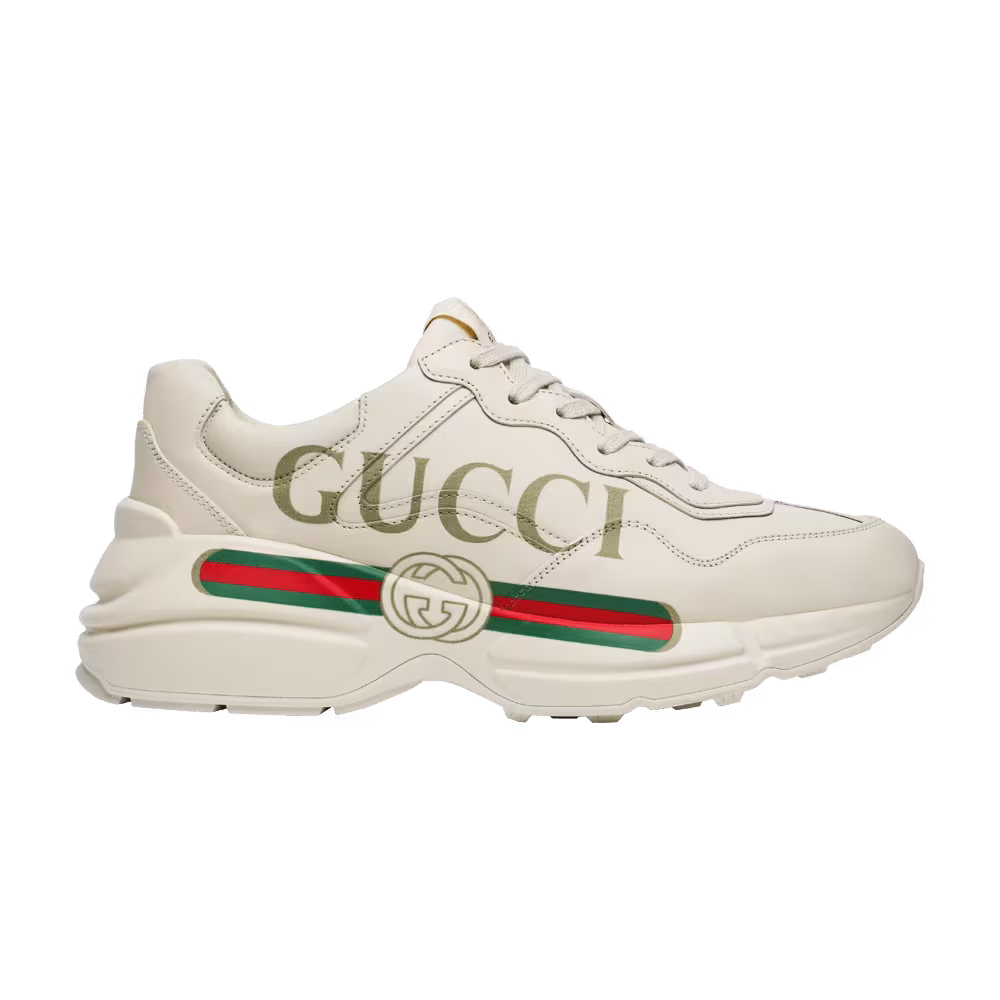 Gucci Women's Rhyton Leather Sneaker Logo