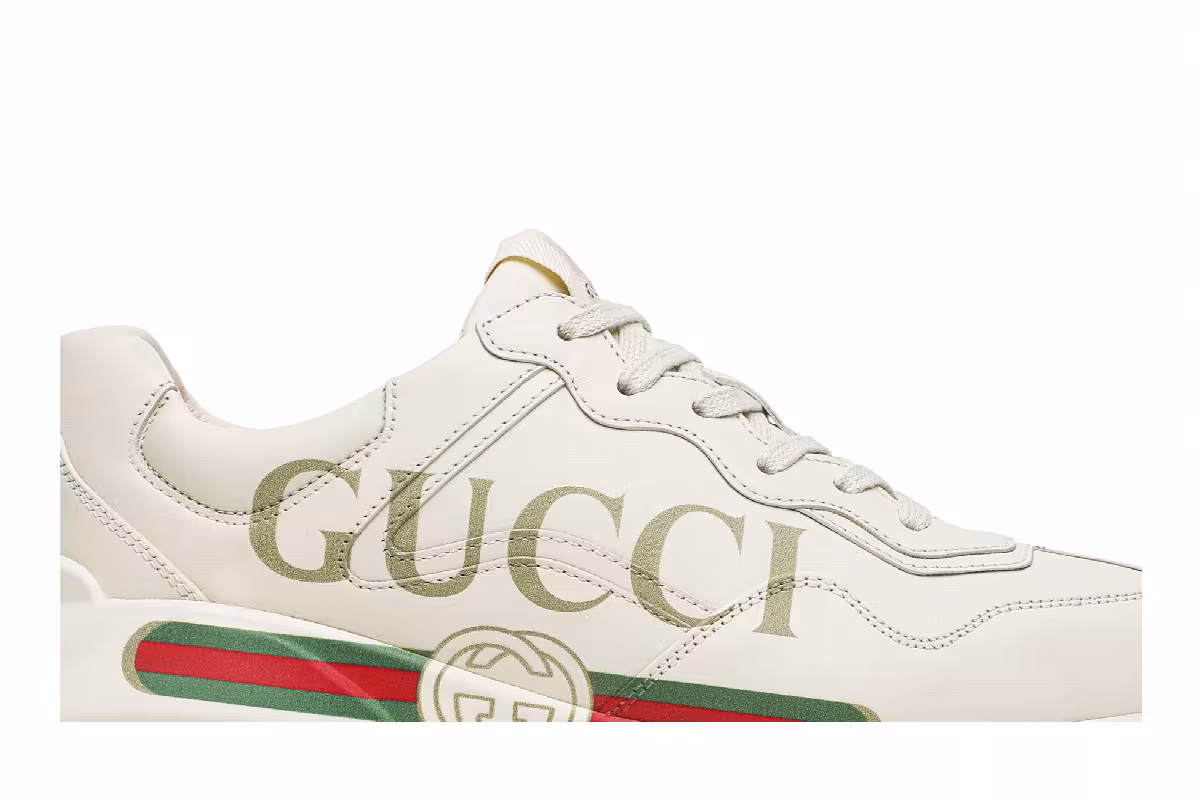 Gucci Women's Rhyton Leather Sneaker Logo, view 3