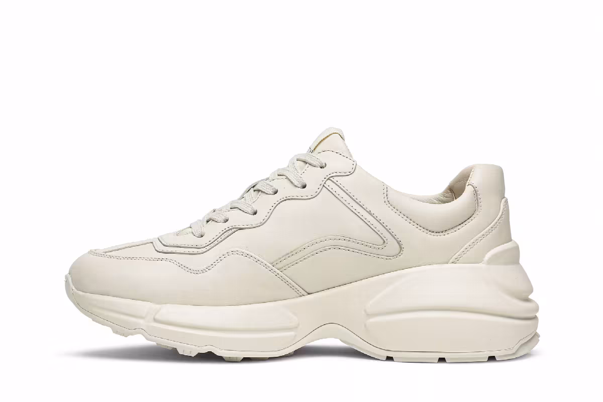 Gucci Women's Rhyton Leather Sneaker Logo, view 4