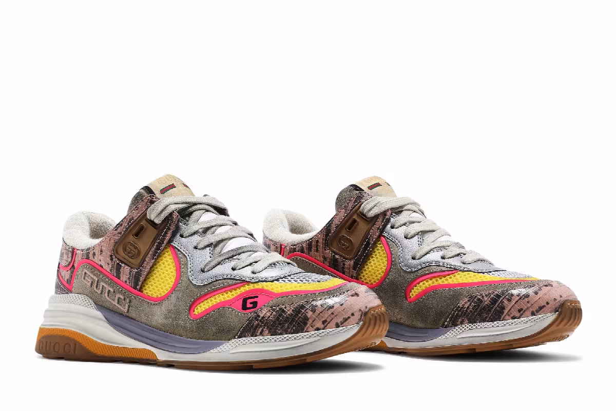 Gucci Women's Ultrapace Pink Tejus Printed, view 9