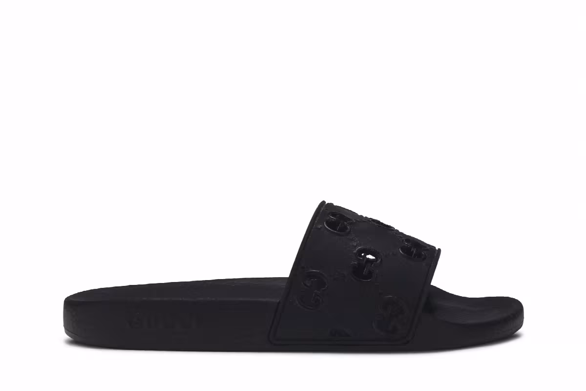 Gucci Rubber GG Slide Black, view 2