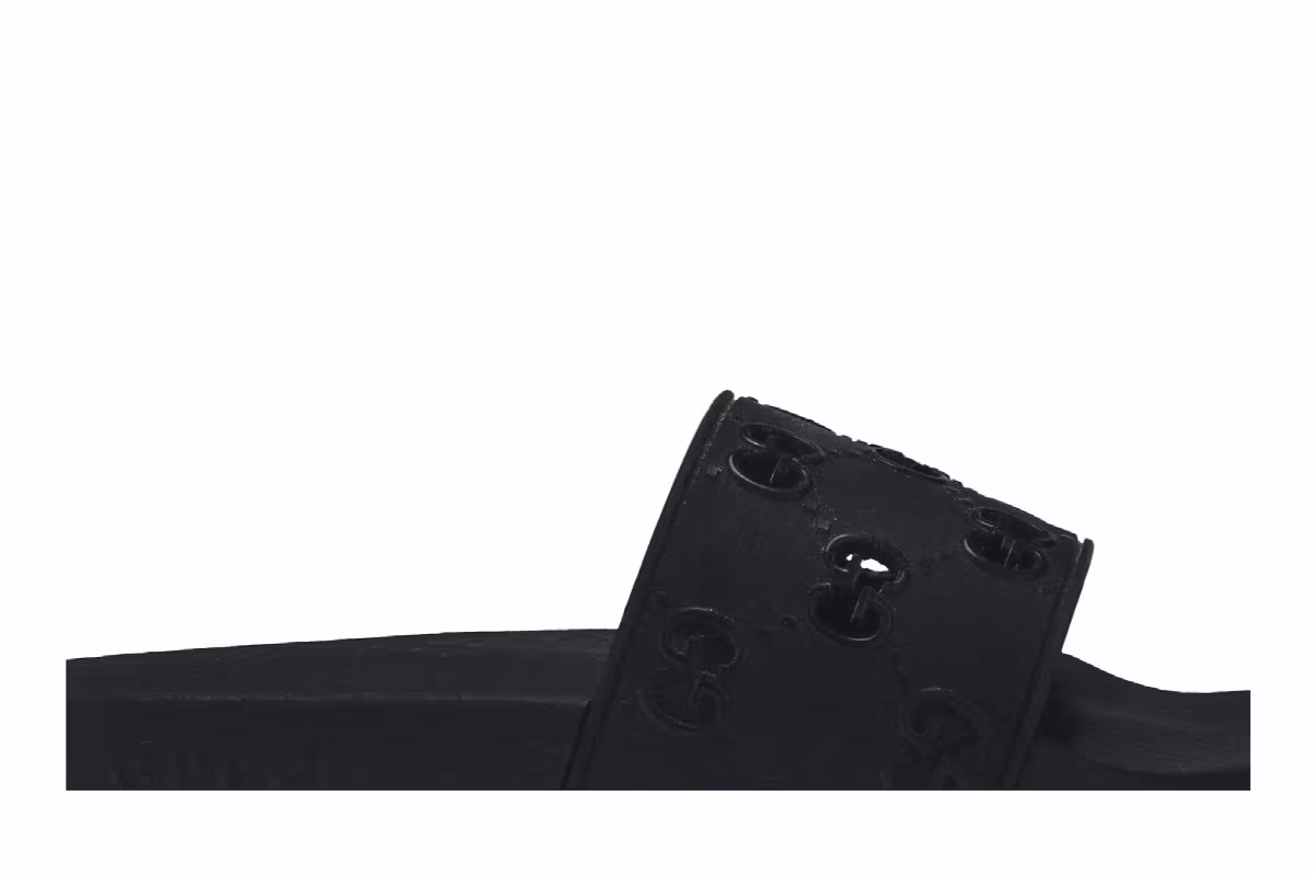 Gucci Rubber GG Slide Black, view 3
