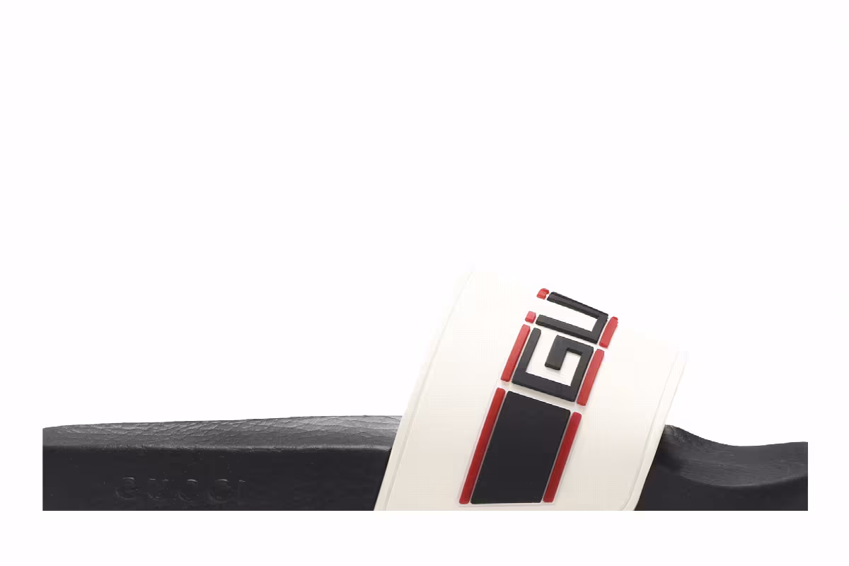 Gucci Stripe Rubber Slide Ecru, view 3