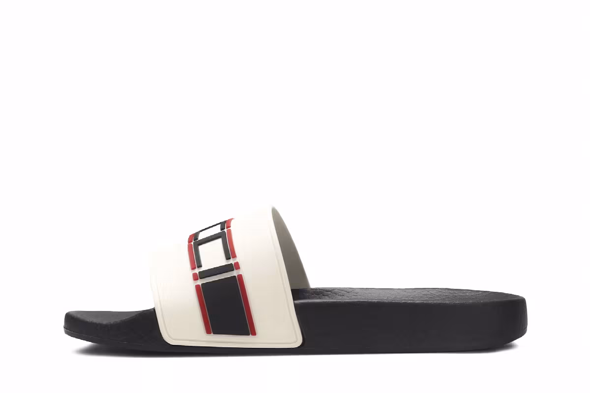 Gucci Stripe Rubber Slide Ecru, view 4
