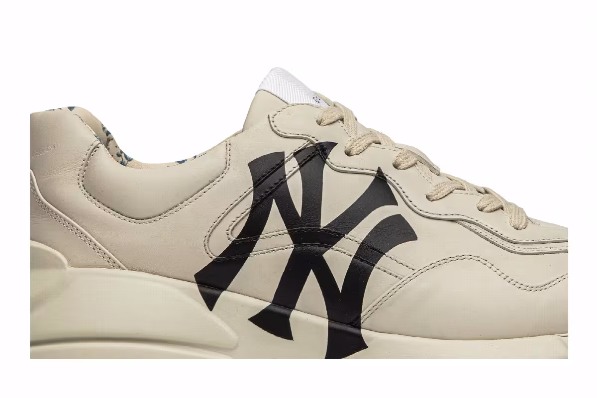 Gucci Rhyton Leather Sneaker NY Yankees, view 3