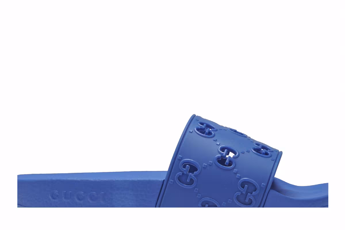 Gucci GG Rubber Slide Blue, view 3