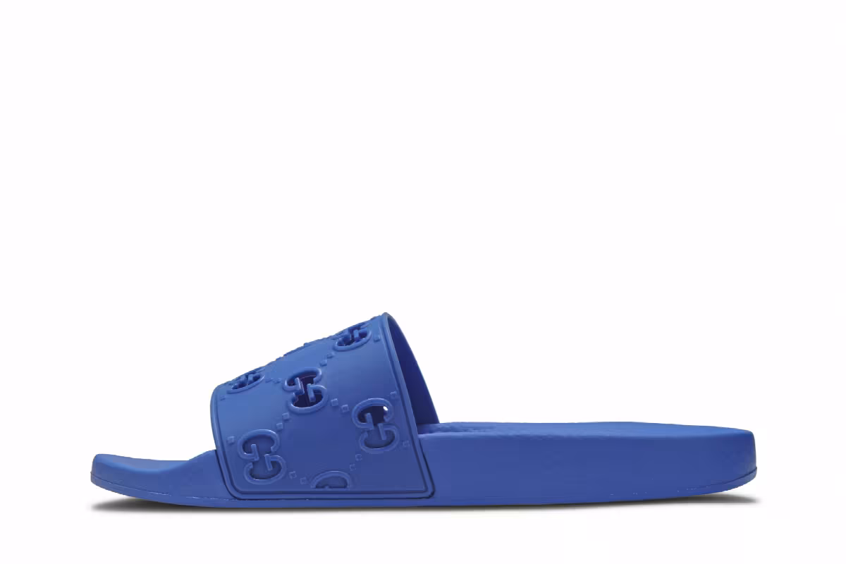 Gucci GG Rubber Slide Blue, view 4