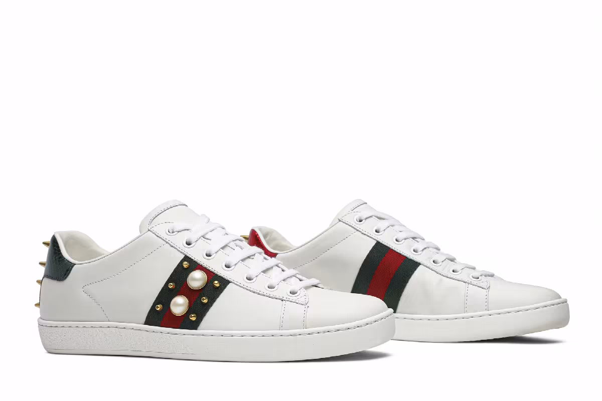 Gucci Women's Ace Studded White, view 9