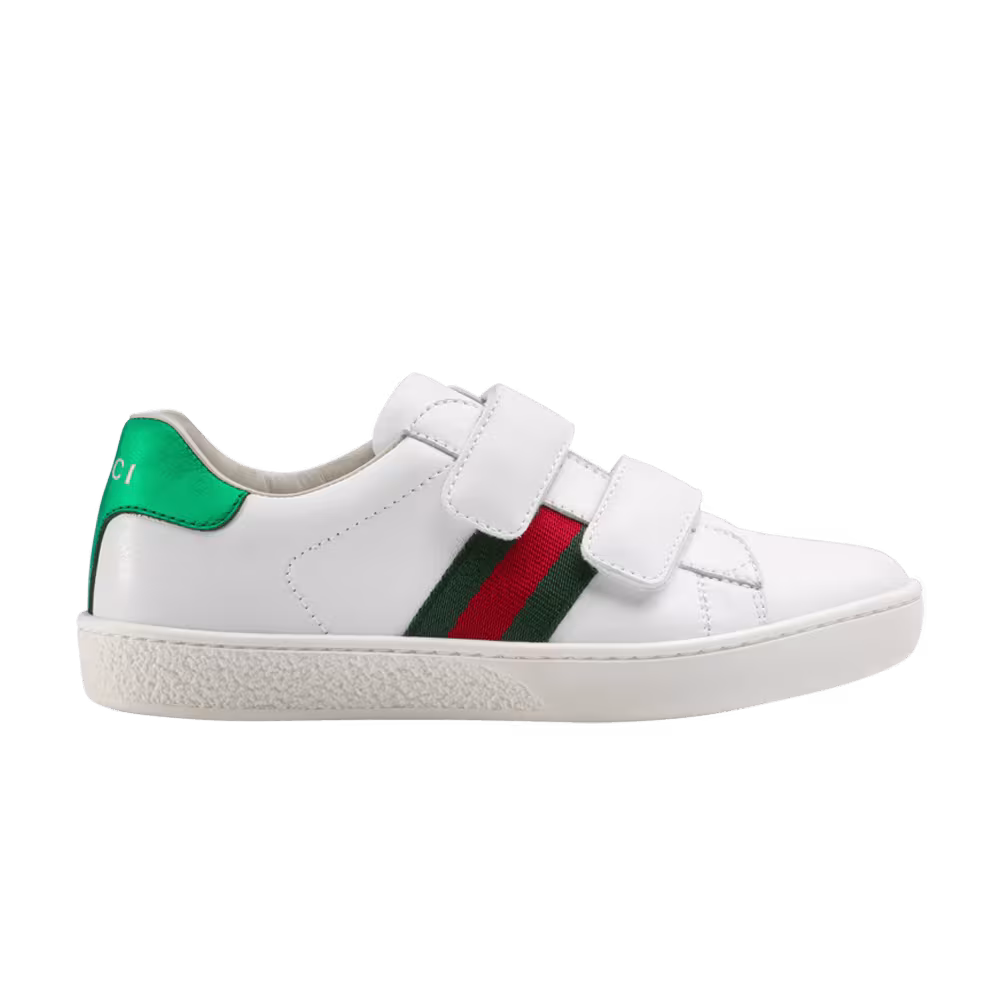 Gucci Ace Velcro Kids White Green Red
