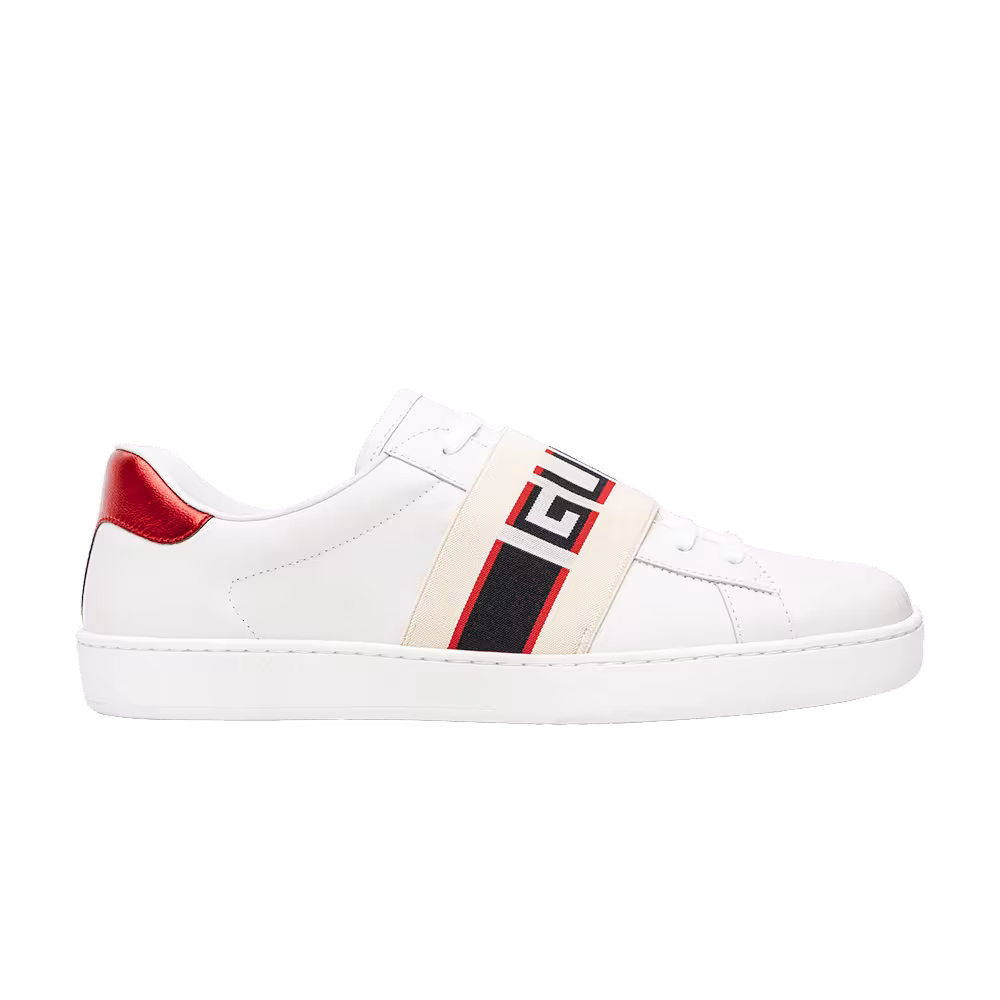 Gucci Stripe Leather Sneaker White Red Black