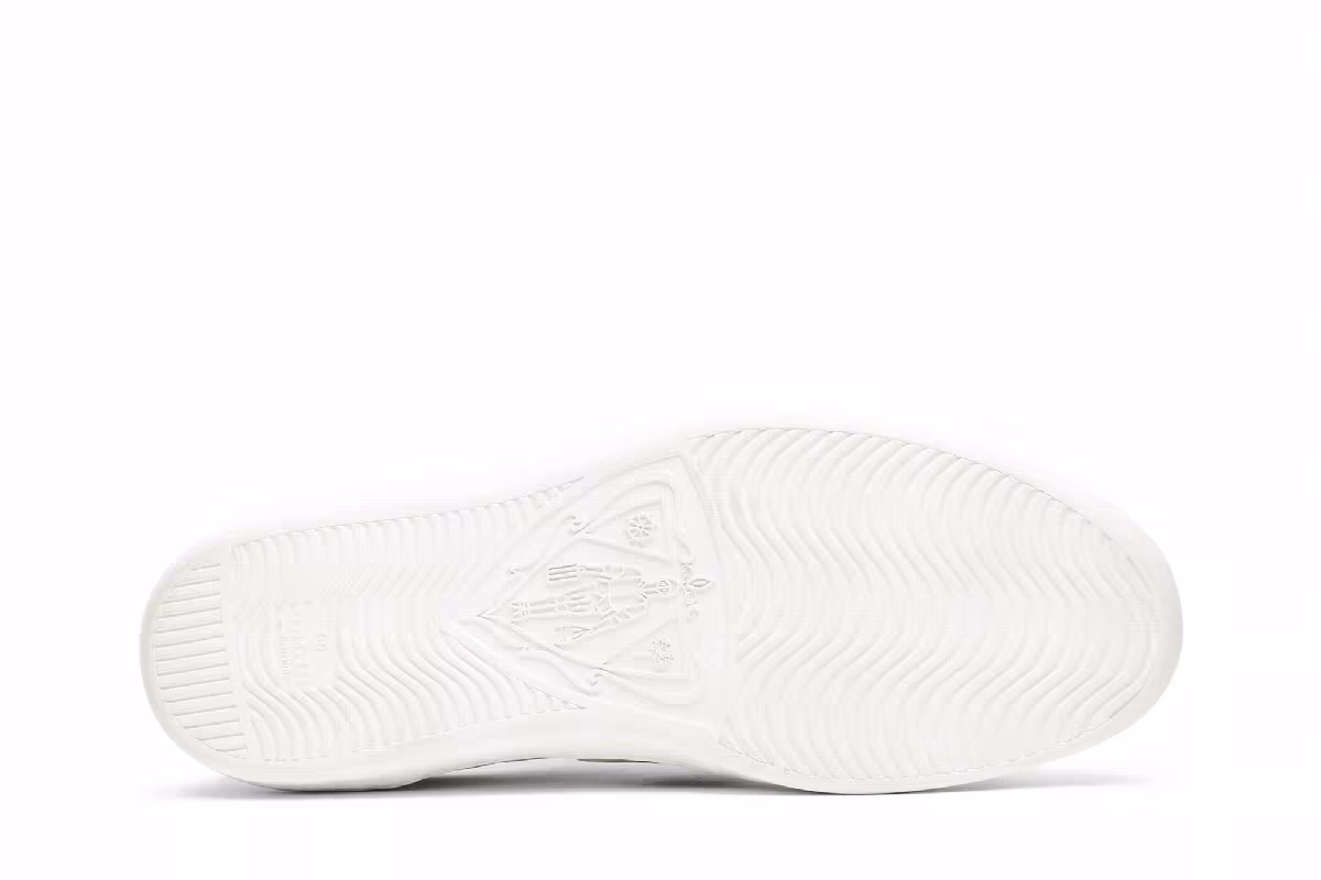 Gucci Stripe Leather Sneaker White Red Black, view 5