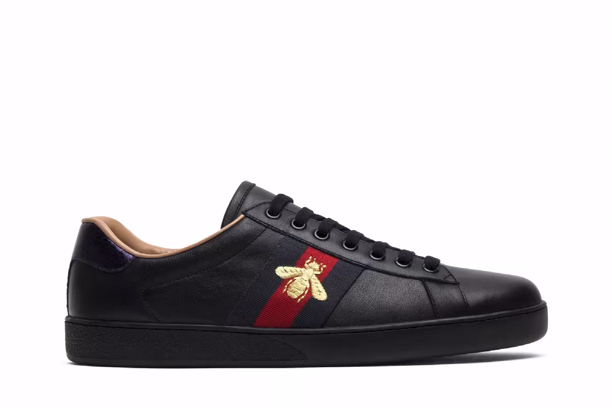 Gucci Ace Embroidered Black Bee, view 2