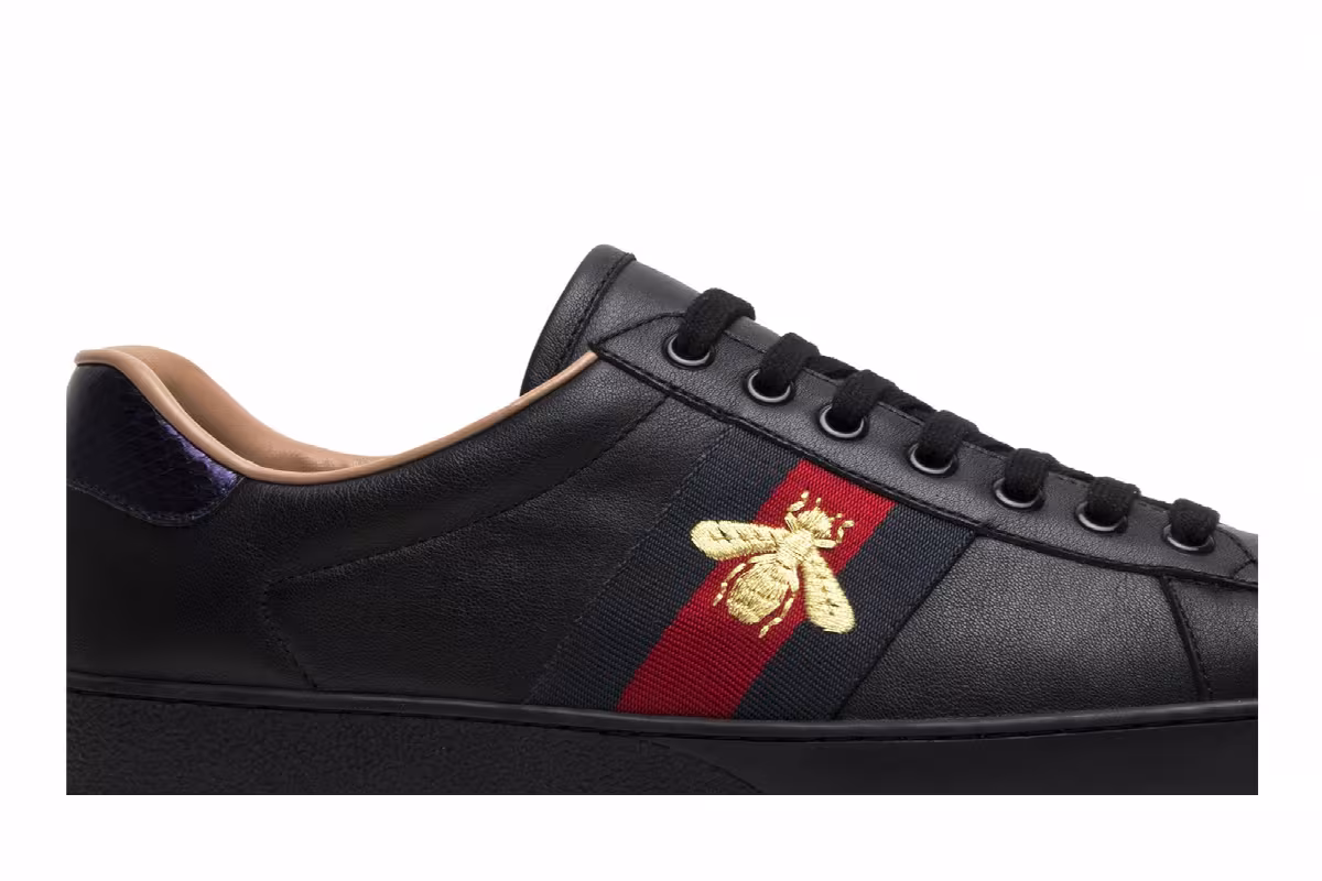 Gucci Ace Embroidered Black Bee, view 3