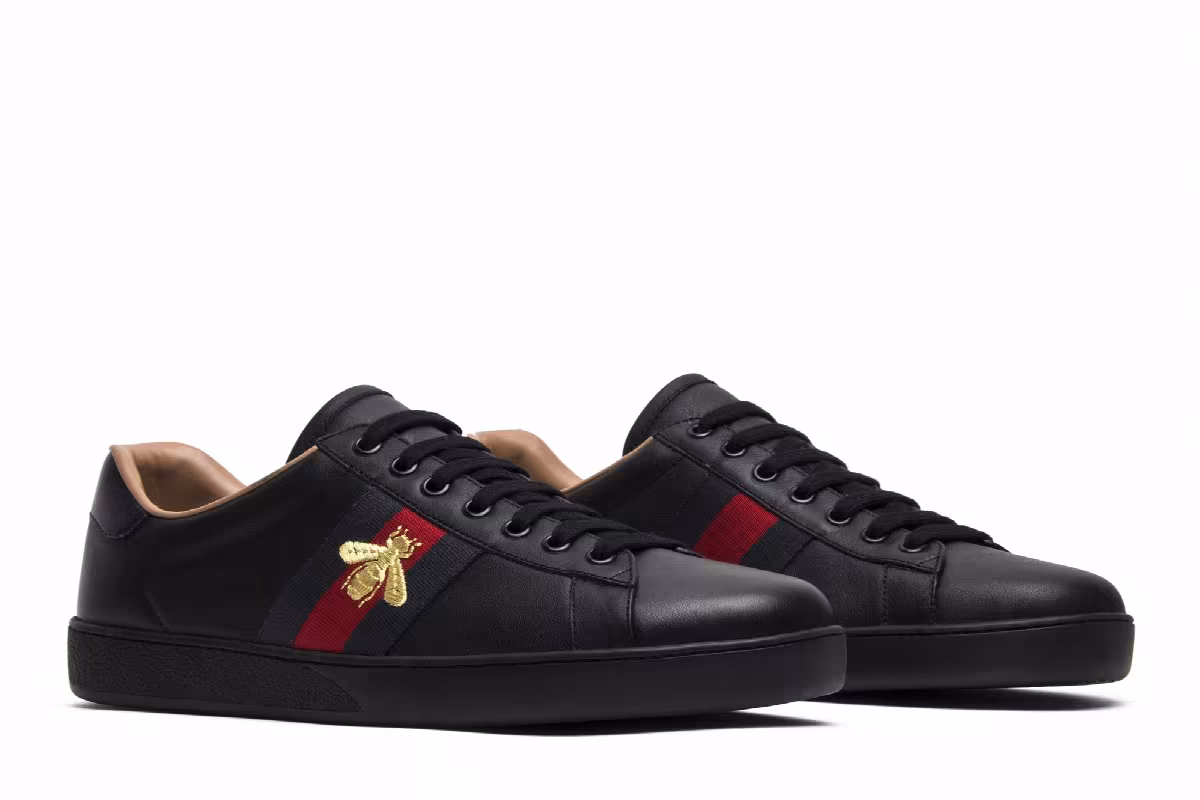 Gucci Ace Embroidered Black Bee, view 9
