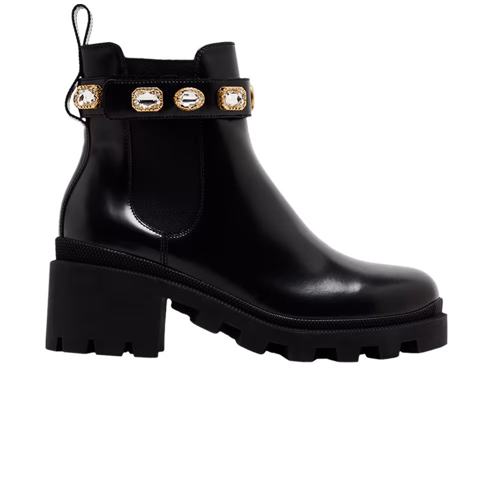 Gucci Women's Leather Ankle Boot Belt - Black