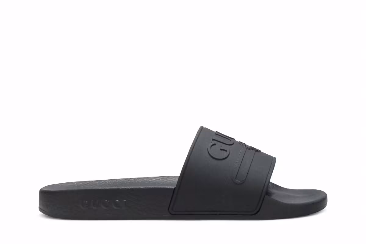 Gucci Logo Rubber Slide Black, view 2