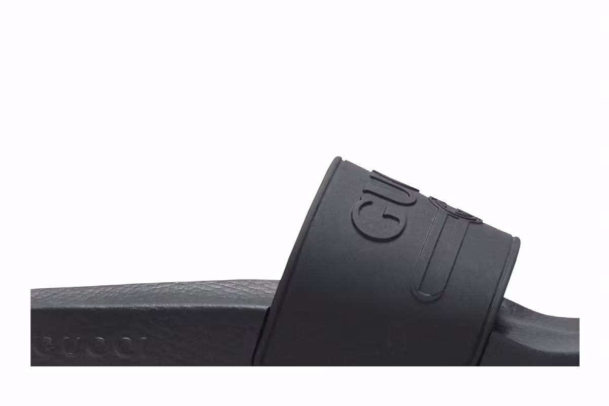 Gucci Logo Rubber Slide Black, view 3